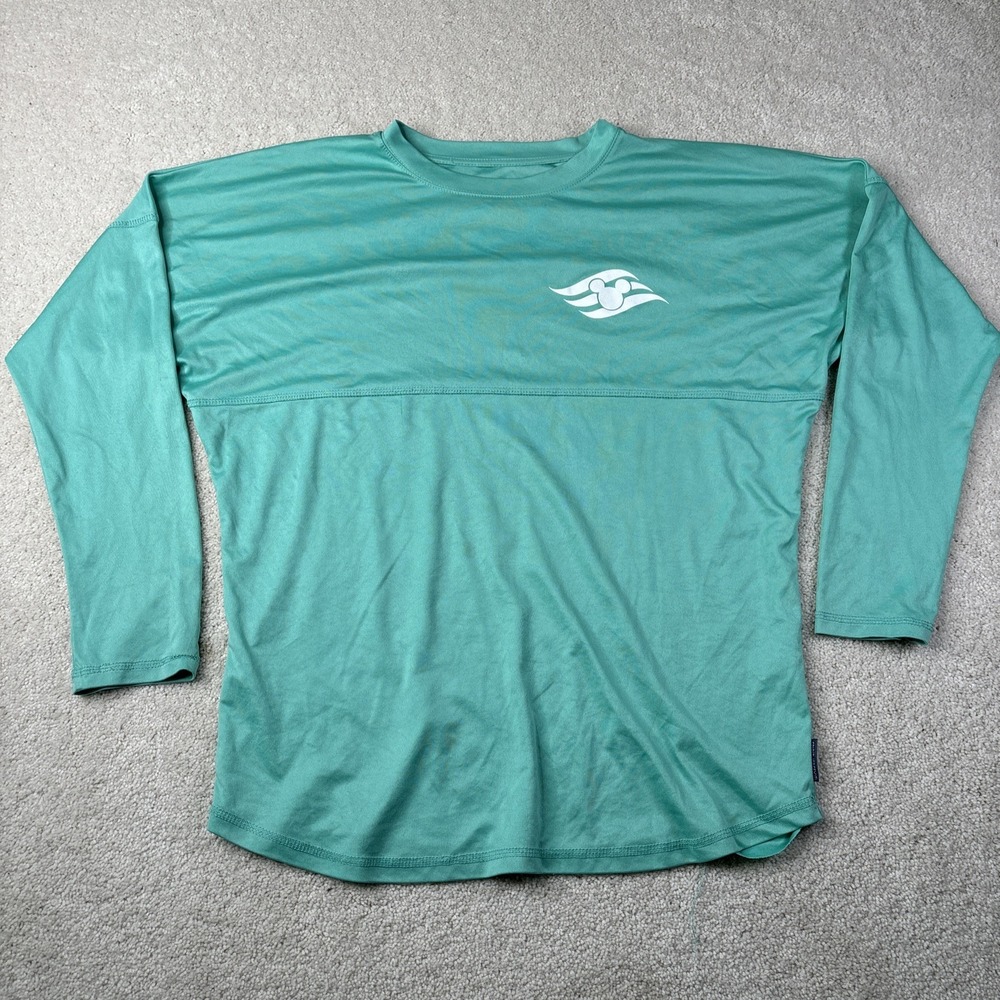 Disney Cruise Line Spirit Jersey Size Medium Rash Guard Stretch Swim Top Teal